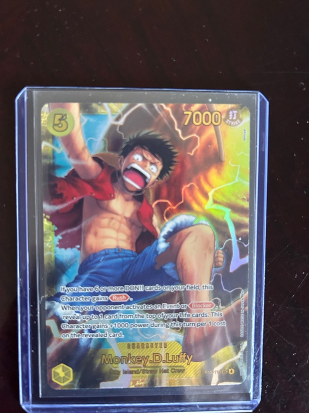 Monkey D. Luffy Holo Trading Card - Red, Blue